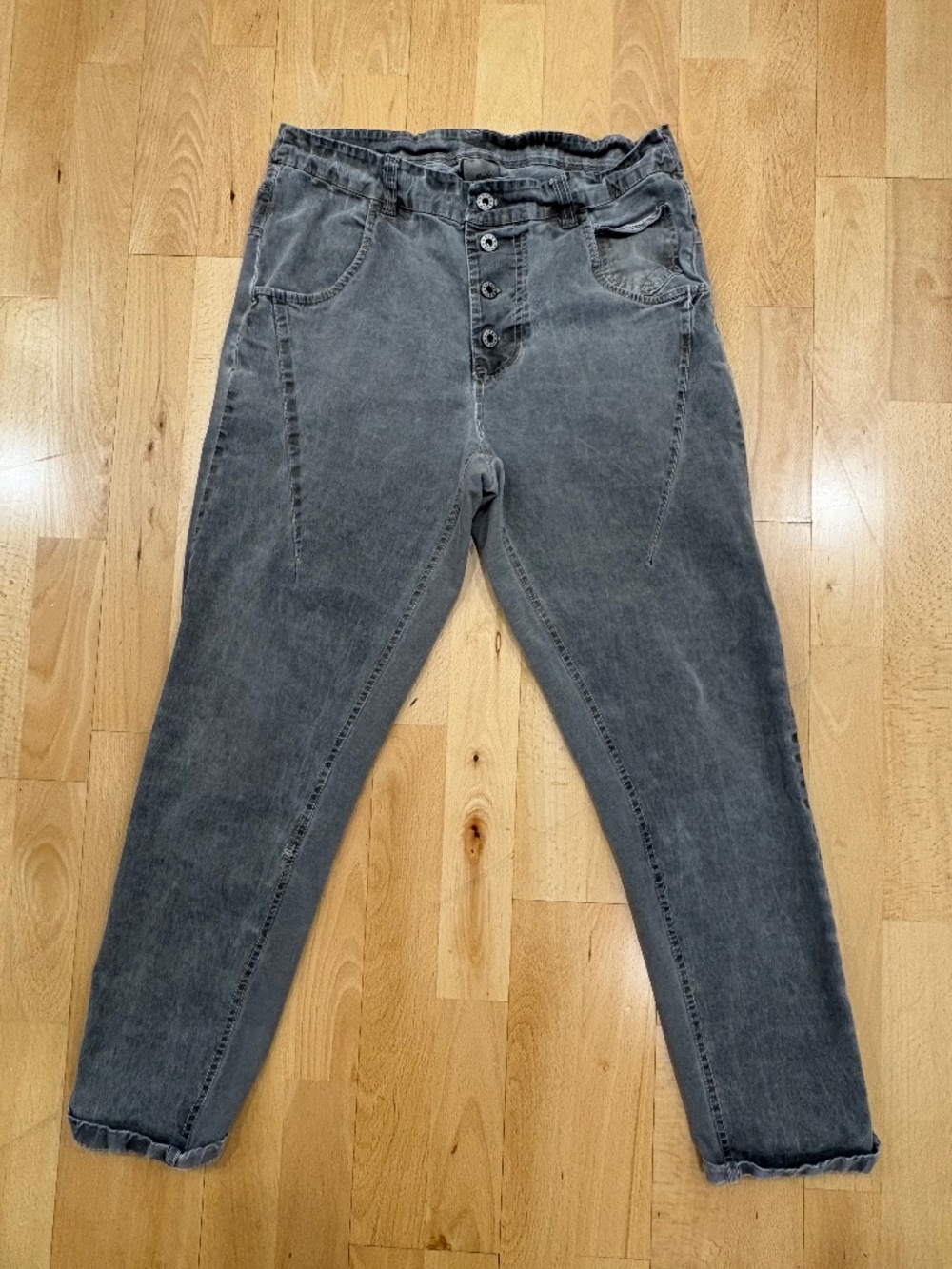 Italian Made Cotton Pants • Mixed Fabric Front/Back • Soft Stretch • Relaxed Chi
